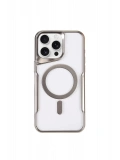 Newface Apple iPhone 11 Pro Max Kılıf Boyi Magsafe Silikon Kapak - Gümüş