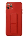Newface Apple iPhone 11 Pro Max Kılıf Coco Deri Standlı Kapak - Kırmızı