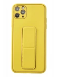 Newface Apple iPhone 11 Pro Max Kılıf Coco Deri Standlı Kapak - Sarı