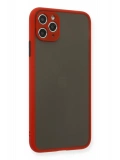 Newface Apple iPhone 11 Pro Max Kılıf Montreal Silikon Kapak - Kırmızı