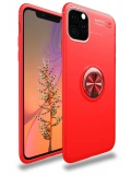 Newface Apple iPhone 11 Pro Max Kılıf Range Yüzüklü Silikon - Kırmızı