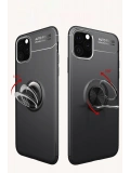 Newface Apple iPhone 11 Pro Max Kılıf Range Yüzüklü Silikon - Siyah