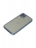 Newface Apple iPhone 11 Pro Max Kılıf Razer Lensli Silikon - Açık Mavi