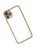 Newface Apple iPhone 11 Pro Max Kılıf Razer Lensli Silikon - Gold