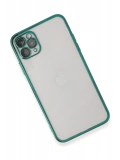 Newface Apple iPhone 11 Pro Max Kılıf Razer Lensli Silikon - Yeşil