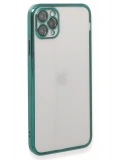 Newface Apple iPhone 11 Pro Max Kılıf Razer Lensli Silikon - Yeşil