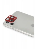 Newface Apple iPhone 11 Pro Max Pers Alüminyum Kamera Lens - Kırmızı
