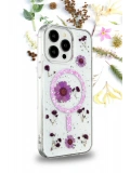 Newface Apple iPhone 12 Kılıf Daisy Simli Magsafe Kapak - Pembe