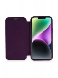 Newface Apple iPhone 12 Kılıf Dolpin Kapaklı - Derin Mor