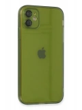Newface Apple iPhone 12 Kılıf Fly Lens Silikon - Yeşil