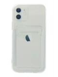 Newface Apple iPhone 12 Kılıf Kart Şeffaf Silikon - Şeffaf