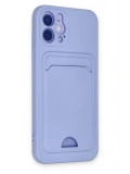 Newface Apple iPhone 12 Kılıf Kelvin Kartvizitli Silikon - Lila