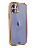 Newface Apple iPhone 12 Kılıf Liva Taşlı Silikon - Pembe