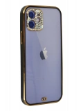 Newface Apple iPhone 12 Kılıf Liva Taşlı Silikon - Siyah