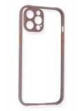 Newface Apple iPhone 12 Kılıf Miami Şeffaf Silikon - Açık Mor