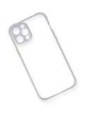 Newface Apple iPhone 12 Kılıf Miami Şeffaf Silikon - Lila