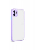 Newface Apple iPhone 12 Kılıf Montreal Silikon Kapak - Mor