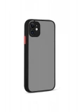 Newface Apple iPhone 12 Kılıf Montreal Silikon Kapak - Siyah