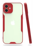 Newface Apple iPhone 12 Kılıf Platin Silikon - Kırmızı