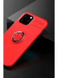 Newface Apple iPhone 12 Kılıf Range Yüzüklü Silikon - Kırmızı