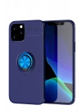 Newface Apple iPhone 12 Kılıf Range Yüzüklü Silikon - Mavi
