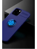 Newface Apple iPhone 12 Kılıf Range Yüzüklü Silikon - Mavi
