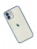 Newface Apple iPhone 12 Kılıf Razer Lensli Silikon - Lacivert