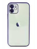 Newface Apple iPhone 12 Kılıf Razer Lensli Silikon - Mor