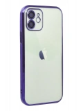Newface Apple iPhone 12 Kılıf Razer Lensli Silikon - Mor