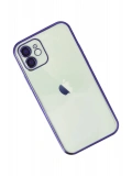 Newface Apple iPhone 12 Kılıf Razer Lensli Silikon - Mor