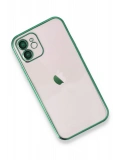 Newface Apple iPhone 12 Kılıf Razer Lensli Silikon - Yeşil