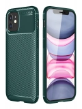 Newface Apple iPhone 12 Mini Kılıf Auto Focus Karbon Kapak - Yeşil
