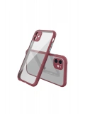 Newface Apple iPhone 12 Mini Kılıf Miami Şeffaf Silikon - Fuşya