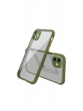 Newface Apple iPhone 12 Mini Kılıf Miami Şeffaf Silikon - Koyu Yeşil