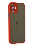 Newface Apple iPhone 12 Mini Kılıf Montreal Silikon Kapak - Kırmızı