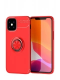 Newface Apple iPhone 12 Mini Kılıf Range Yüzüklü Silikon - Kırmızı