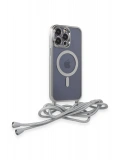 Newface Apple iPhone 12 Pro Kılıf Divo Lazer Askılı Magsafe Kapak - Gümüş