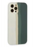 Newface Apple iPhone 12 Pro Kılıf Ebruli Lansman Silikon - Beyaz-Gri