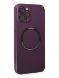 Newface Apple iPhone 12 Pro Kılıf Jack Magneticsafe Lens Silikon - Mürdüm