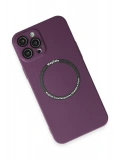 Newface Apple iPhone 12 Pro Kılıf Jack Magneticsafe Lens Silikon - Mürdüm