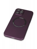 Newface Apple iPhone 12 Pro Kılıf Jack Magneticsafe Lens Silikon - Mürdüm