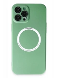 Newface Apple iPhone 12 Pro Kılıf Jack Magneticsafe Lens Silikon - Yeşil