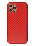 Newface Apple iPhone 12 Pro Max Kılıf Coco Karbon Silikon - Kırmızı