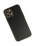 Newface Apple iPhone 12 Pro Max Kılıf Coco Karbon Silikon - Siyah