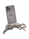 Newface Apple iPhone 12 Pro Max Kılıf Divo Lazer Askılı Magsafe Kapak - Gold