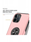 Newface Apple iPhone 12 Pro Max Kılıf Elit Yüzüklü Kapak - Pembe