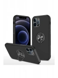 Newface Apple iPhone 12 Pro Max Kılıf Elit Yüzüklü Kapak - Siyah