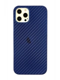 Newface Apple iPhone 12 Pro Max Kılıf Karbon PP Silikon - Mavi