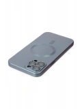 Newface Apple iPhone 12 Pro Max Kılıf Moshi Lens Magneticsafe Silikon - Sierra Blue