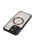 Newface Apple iPhone 12 Pro Max Kılıf Prag Magneticsafe Kapak - Siyah